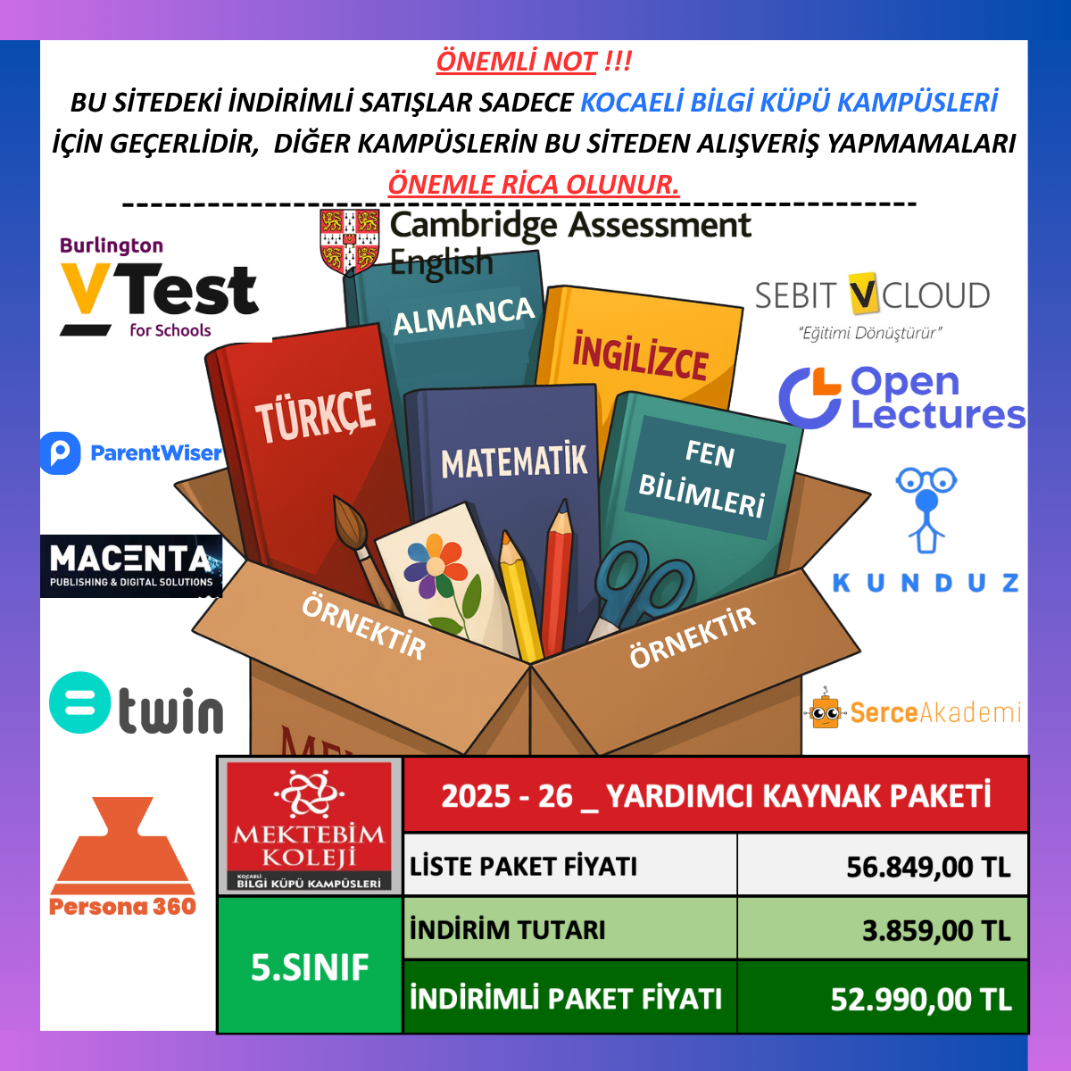5.SINIF YARDIMCI KAYNAK PAKETİ