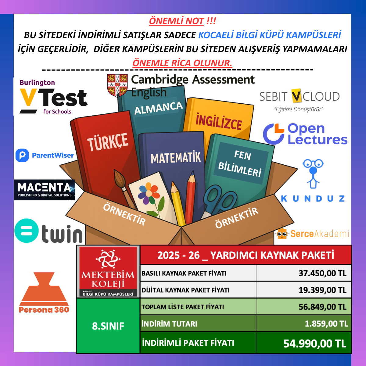 8.SINIF YARDIMCI KAYNAK PAKETİ