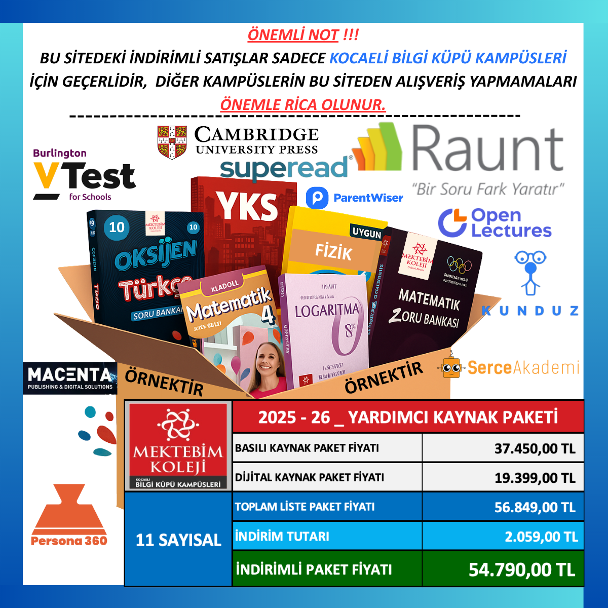 11.SINIF SAYISAL YARDIMCI KAYNAK PAKETİ