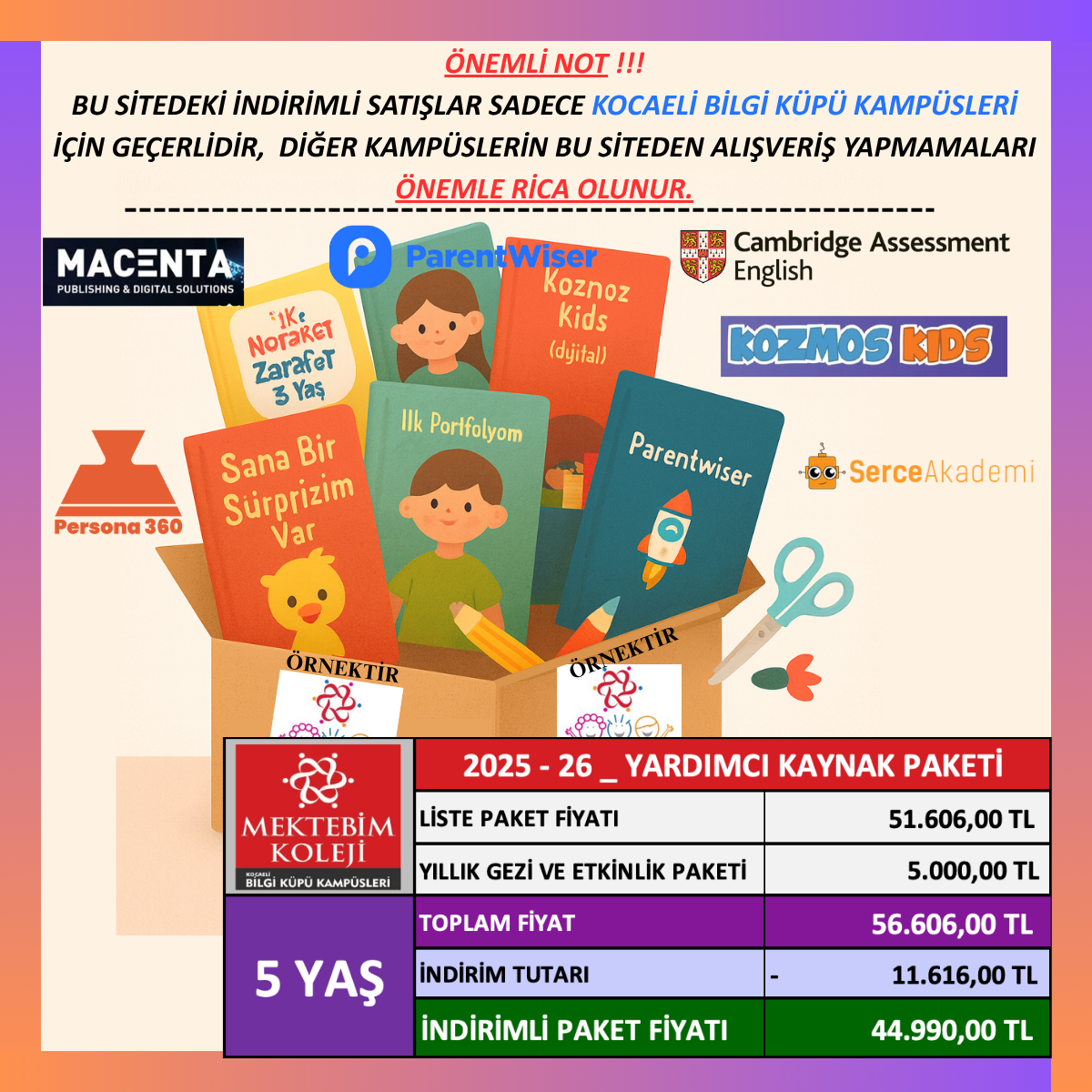 5 YAŞ YARDIMCI KAYNAK PAKETİ