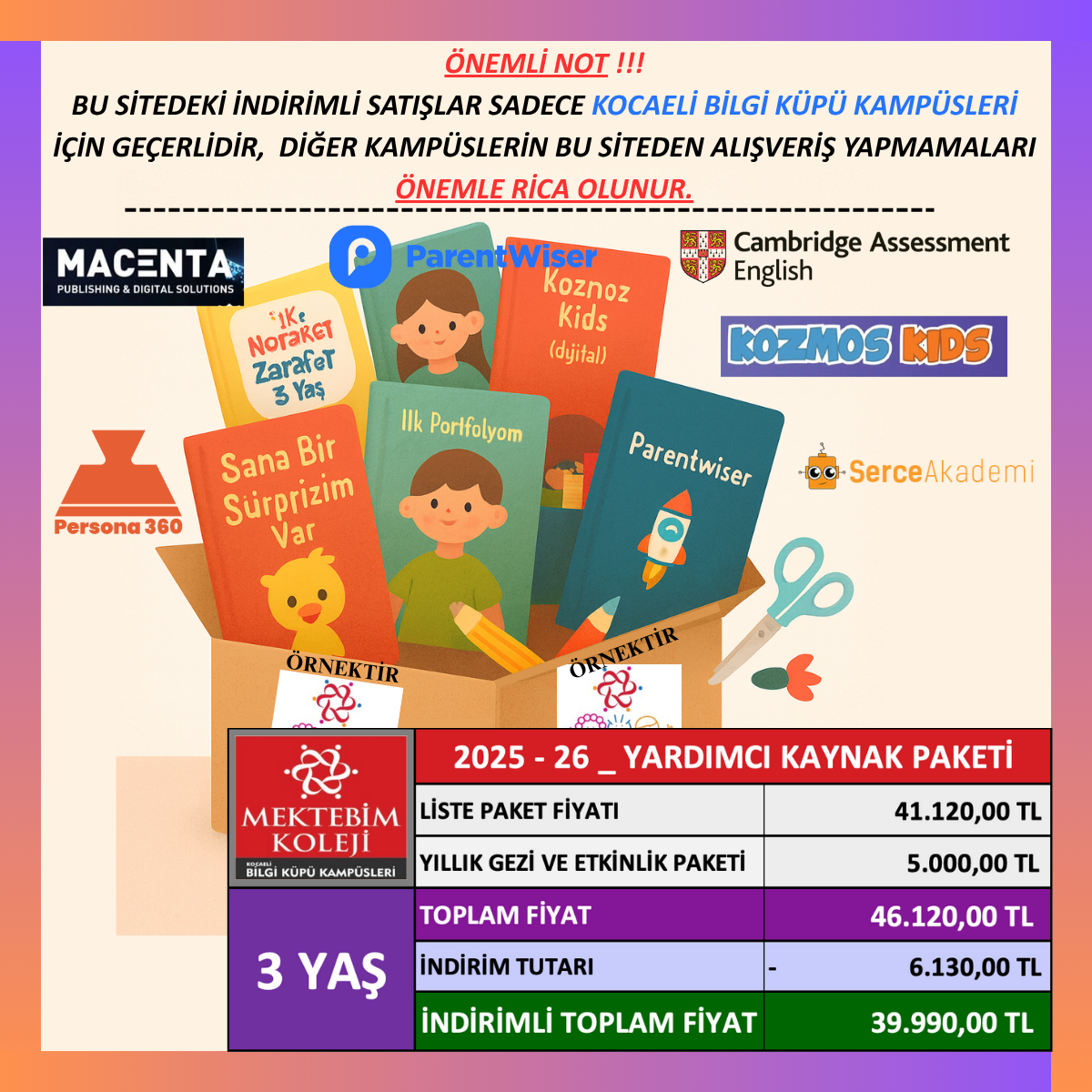 3 YAŞ YARDIMCI KAYNAK PAKETİ