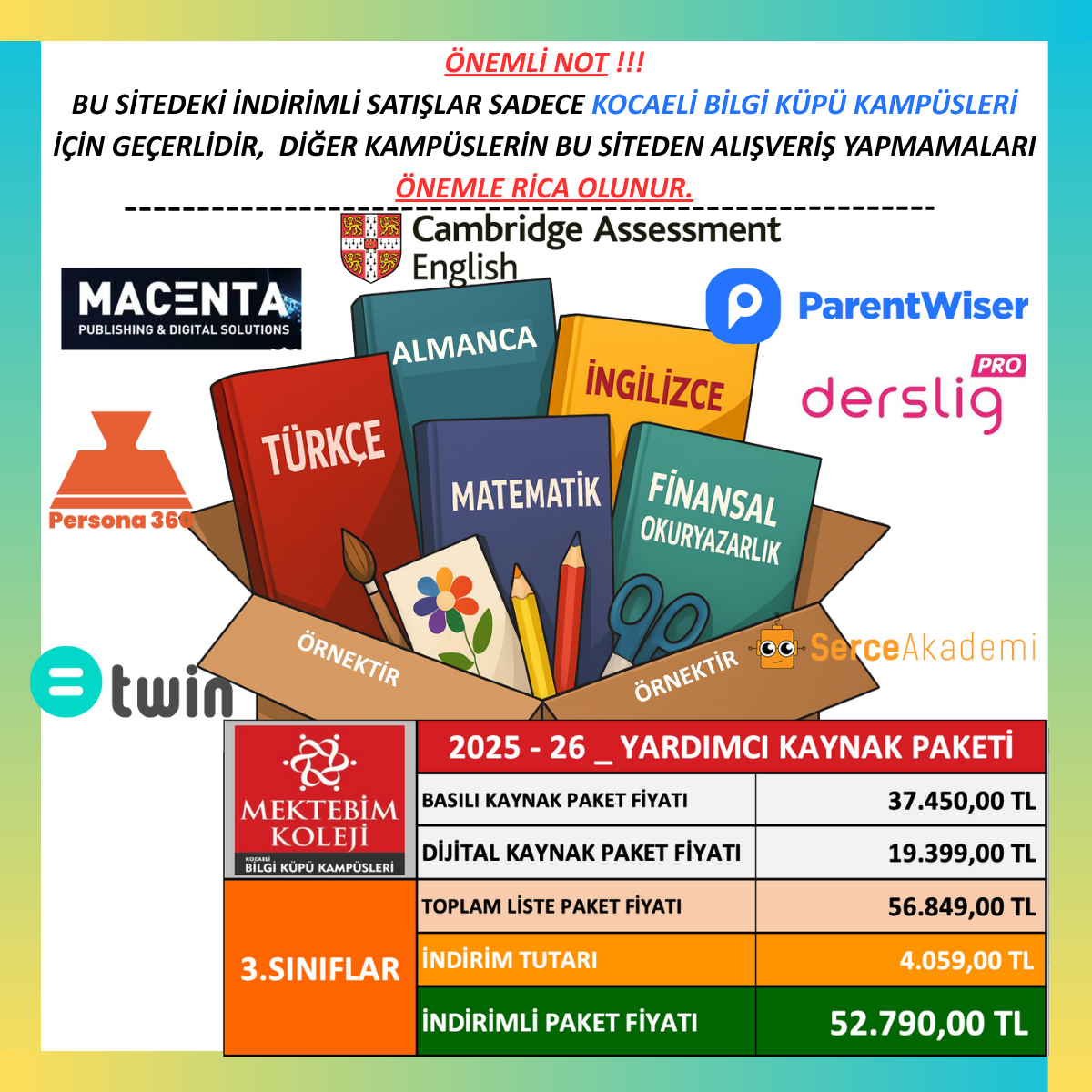 3.SINIF YARDIMCI KAYNAK PAKETİ